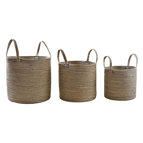 Aubry Gaspard Cache-pot en jute et coton (Lot de 3).