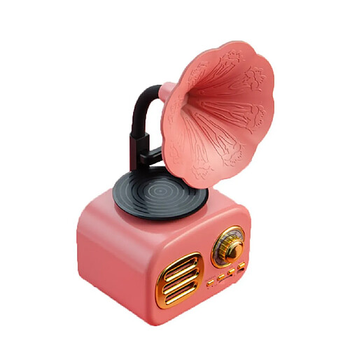 Universal Haut-parleur sans fil rétro Cadeau créatif Mini subwoofer extérieur Téléphone mobile Radio Musique Instrument Card Audio | Étagère Haut-parleur (rose)