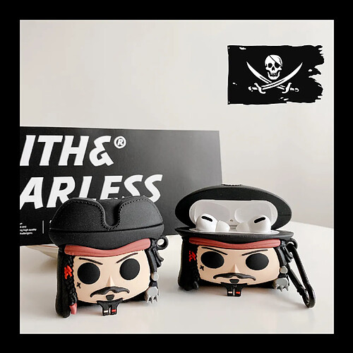 GUPBOO Airpods Coque Housse Étui Protecteur Compatible pour AirPods1/2-Caricature de capitaine pirate personnalisée