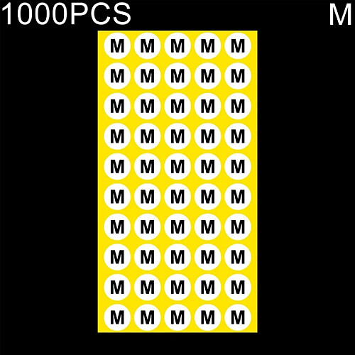 Wewoo Autocollant de taille 1000 PCS de rondetaille M