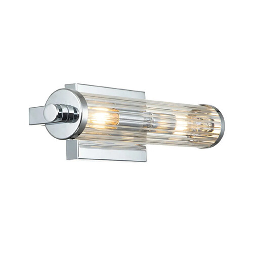 Elstead Lighting Applique murale Salle de bains Kichler Acier,verre cannelé transparent Chrome poli