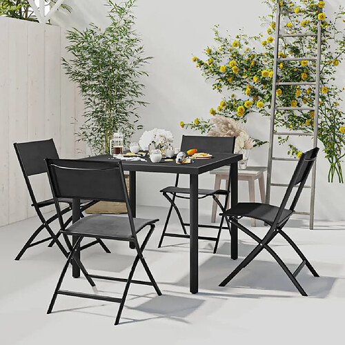 Ensemble salle à manger de jardin 5 pcs,Table et chaise à dîner d'extérieur Acier -MN49119