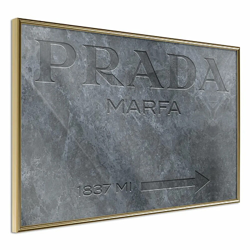 Paris Prix Affiche Murale Encadrée Prada Grey 30 x 20 cm Or