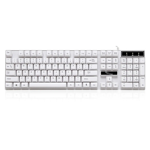 Wewoo Clavier QWERTY blanc pour ordinateur portable, PC ZGB Q17 104 touches USB filaire suspension de bureau de jeu