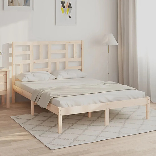 vidaXL Cadre de lit sans matelas bois massif 160x200 cm