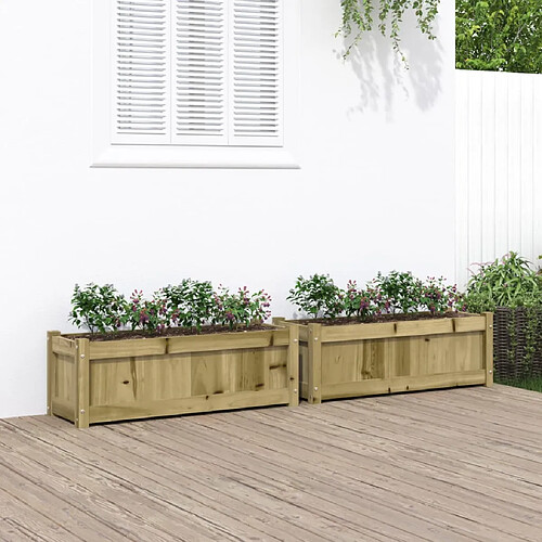 vidaXL Jardinières 2 pcs bois de pin imprégné