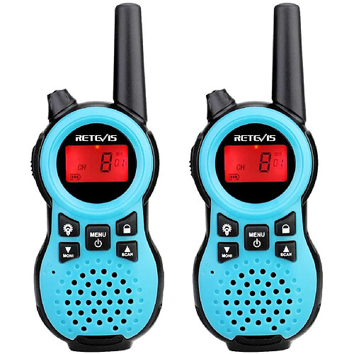 Retevis talkie walkie enfant 10 Canaux bleu noir