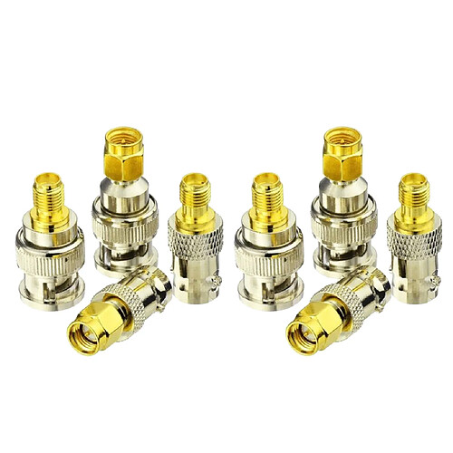 8Pcs SMA Mâle / Femelle Plug To BNC Mâle / Femelle Jack RF Coax Connetor Adapter