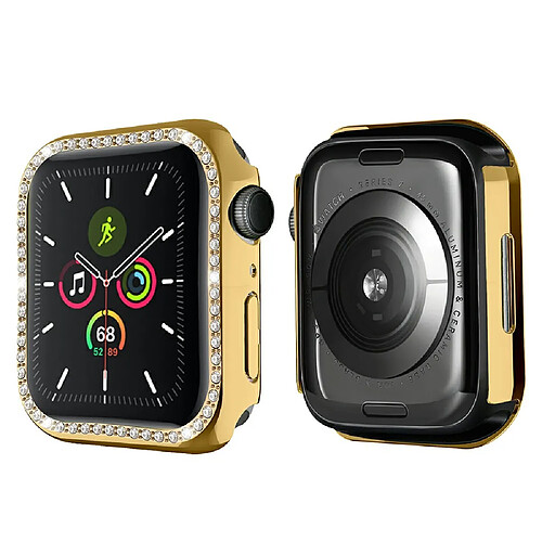 Coque en TPU décoration en strass or pour votre Apple Watch Series 7 45mm