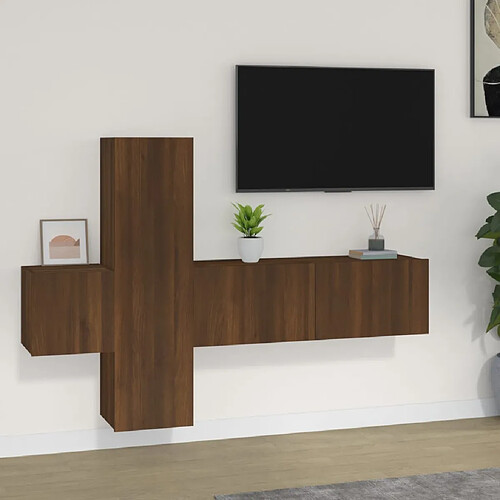 vidaXL Ensemble de meubles TV 3 pcs Chêne marron Bois d'ingénierie