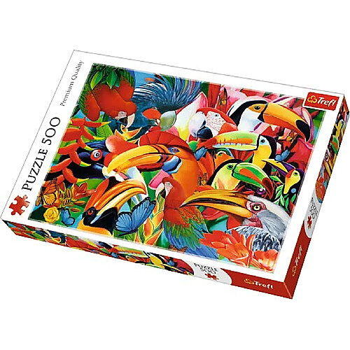 trefl Puzzle modèle Oiseaux colorés 500 pièces, 37328, Multicolore