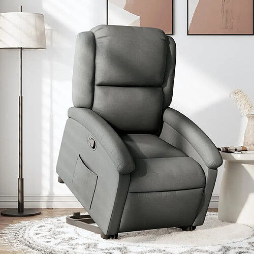 vidaXL Fauteuil inclinable Gris foncé Tissu