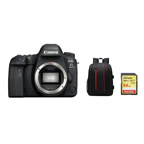 CANON EOS 6D II Body + Backpack Black + 64GB SD card