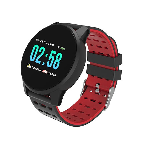 Wewoo Bracelet connecté KY108 1,3 pouces 240x240 Résolution Smart IP67 ÉtancheRappel d'appel de soutien / Surveillance de la fréquence cardiaque / du sommeil / de la pression artérielle / Oxymètre Rouge