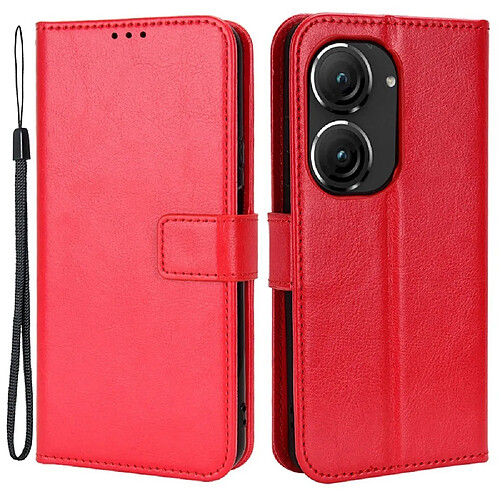 Htdmobiles Housse pour Asus Zenfone 9 5G - etui coque pochette portefeuille + film ecran - ROUGE