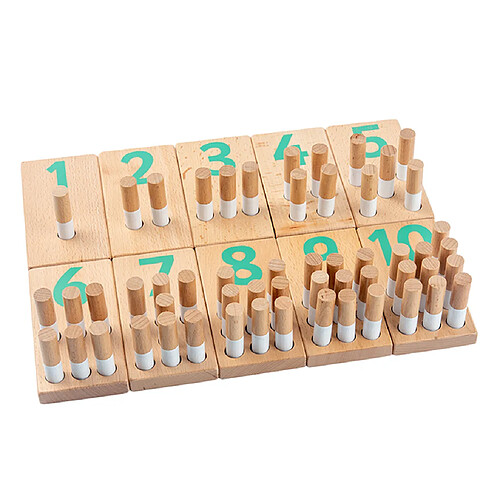 Montessori Éducatifs Nombre Comptage Jouets Préscolaire Bois Chevilles Insérer Puzzle Conseil L'apprentissage des Mathématiques Matériaux