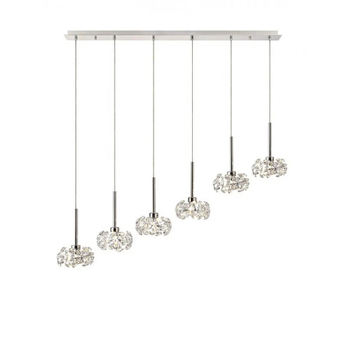 Luminaire Center Suspension 6 ampoules Chrome poli