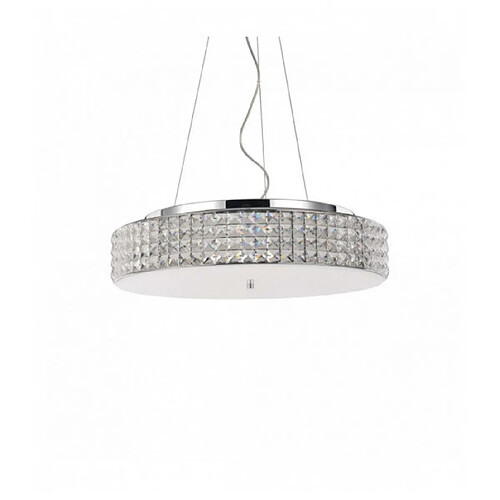 Ideal Lux Suspension Chromée en cristal ROMA 9 ampoules