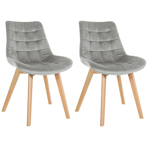 Non Lot de 2 chaises Brook en velours