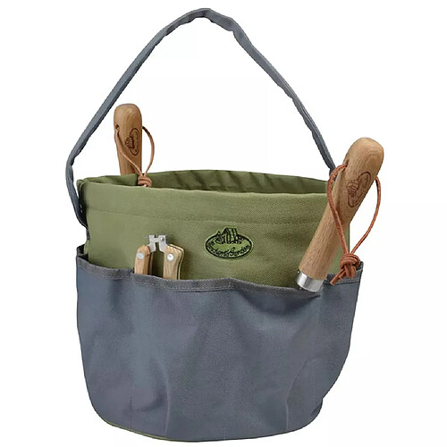 Esschert Design Sac à outils de jardin rond et gris GT89