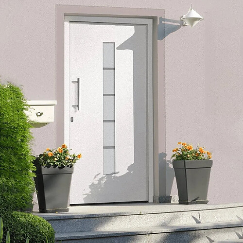 vidaXL Porte d'entrée Aluminium et PVC Blanc 100x200 cm