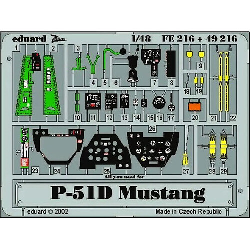 P-51D Mustang für Tamiya Bausatz- 1:48e - Eduard Accessories