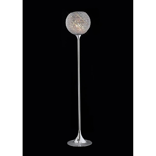 Luminaire Center Lampadaire Ava 5 Ampoules chrome poli/cristal