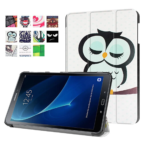 Etui en PU Smart à motif pour Samsung Galaxy Tab A 10.1 (2016) T580 T585 - Hibou dormant