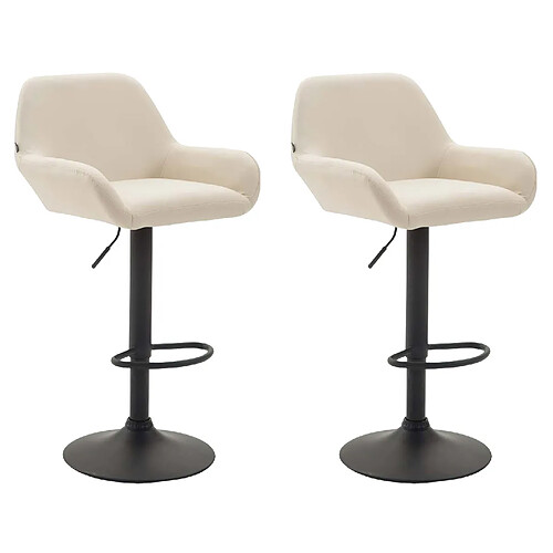 Non Lot de 2 tabourets de bar Braga simili cuir noir