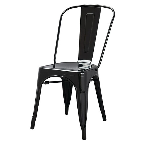 Chaises Bistro en Acier Noir - Lot de 4 - Bolero