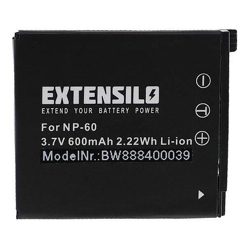 Vhbw EXTENSILO Batterie remplacement pour Casio NP-60 pour appareil photo, reflex numérique (600mAh, 3,7V, Li-ion)