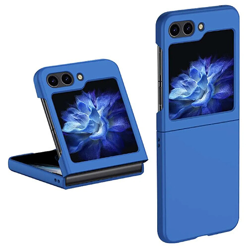 Htdmobiles Coque pour Samsung Galaxy Z Flip 5 5G - housse etui rigide avant et arriere - BLEU FONCE