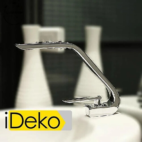 iDeko® Robinet Mitigeur lavabo salle de bain design moderne Laiton Céramique chrome IDK6101-11 avec flexibles