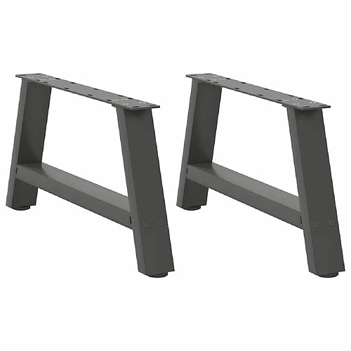 vidaXL Pieds de table basse forme de A 2 pcs anthracite 70x(30-31) cm