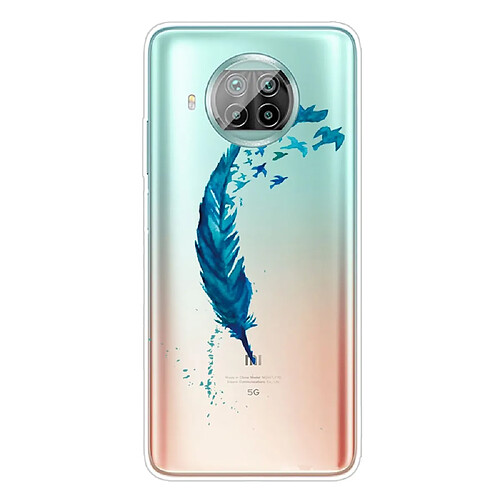 Coque en TPU à motifs clair souple plume bleue pour votre Xiaomi Mi 10T Lite 5G