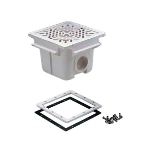 Habitat Et Jardin Bonde de fond carrée 210 x 210 mm avec grille ABS - Blanc