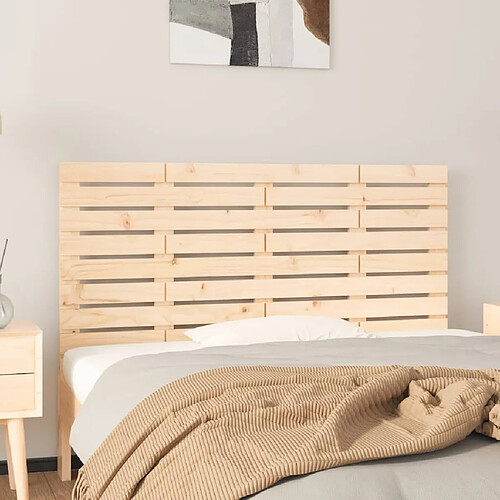 Maison Chic Tête de lit scandinave,Meuble de chambre murale 146x3x63 cm Bois massif de pin -MN84141