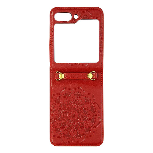 Avizar Coque pour Samsung Galaxy Z Flip 5 Motif fleur Collection Mandala Blossom Rouge