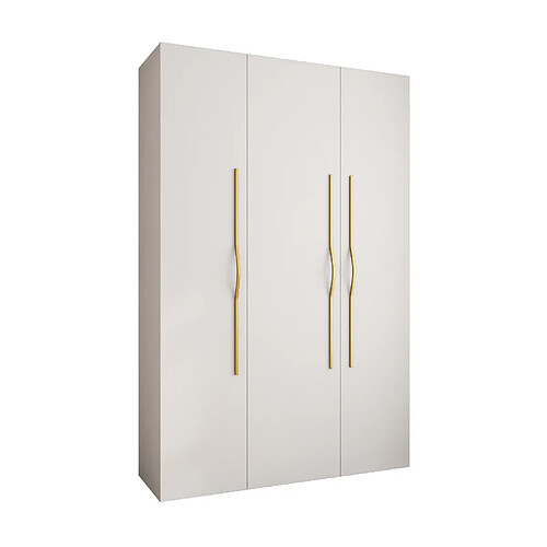 Abiks Meble Armoire à portes battantes Como 2 245,5/160/50 3 portes (blanc/doré)