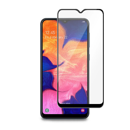 Tiger Verre de protection d'écran pour Samsung Galaxy A10 Incurvé Antichoc Noir transparent