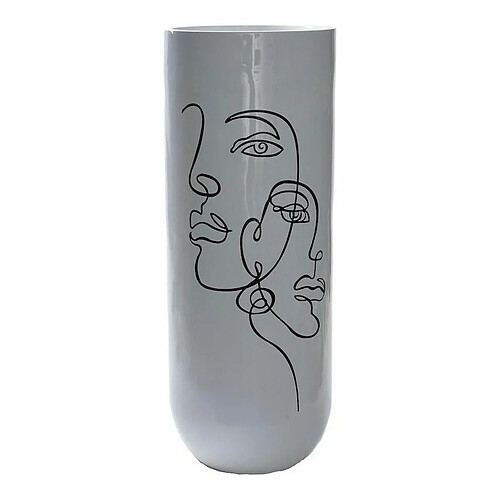 Vase DKD Home Decor Abstrait Blanc Résine Moderne (35 x 35 x 90 cm)