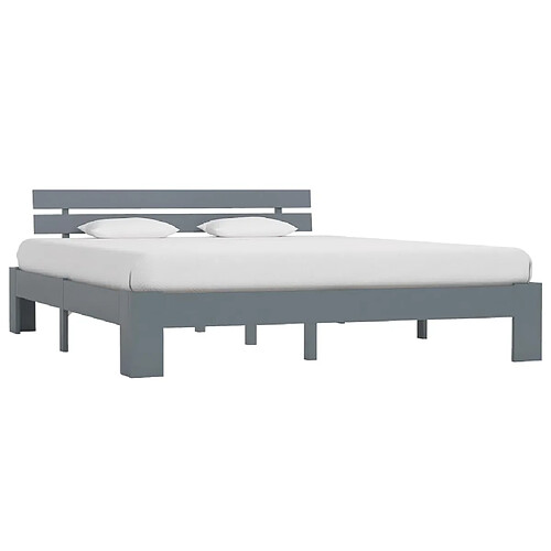 vidaXL Cadre de lit sans matelas gris bois massif de pin 180x200 cm