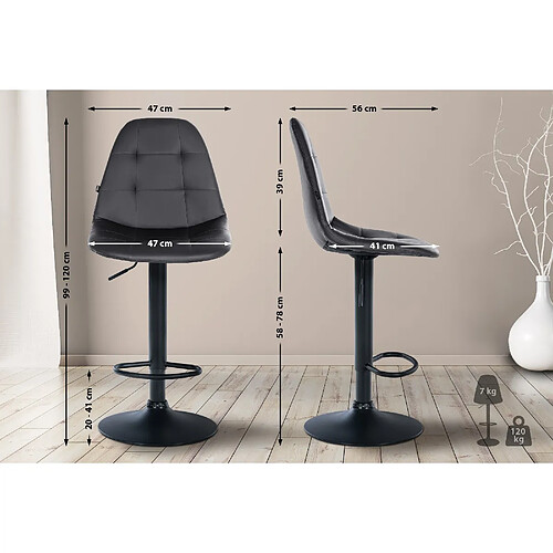 Non Tabouret de bar Elmore simili cuir B