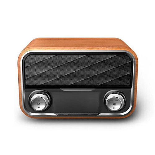 Universal Rétro Radio Boardonf Bluetooth Haut-Parleur Portable extérieur Subwoofer Dual Haut-parleurs Sous -woofer FM Radio TF Card Aux U Disk Music | Enceintes de bibliothèque (bois sombre)