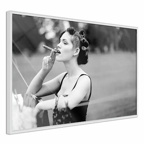 Paris Prix Affiche Murale Encadrée Smoking Harms Your Health 45 x 30 cm Blanc