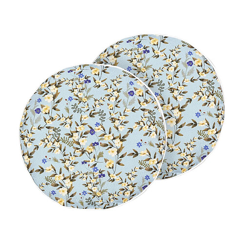 Beliani Lot de 2 coussins VALLORIA 40 x 40 cm Floral Bleu clair