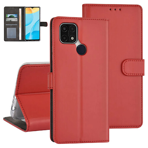 Etui porte cartes pour Oppo A15 - Rouge