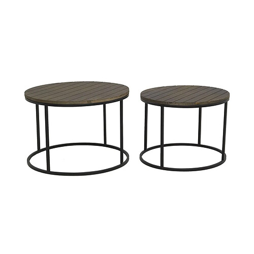 Aubry Gaspard Tables basses en métal et bois (Lot de 2).