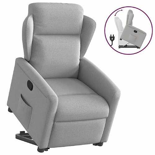 vidaXL Fauteuil inclinable gris nuage tissu