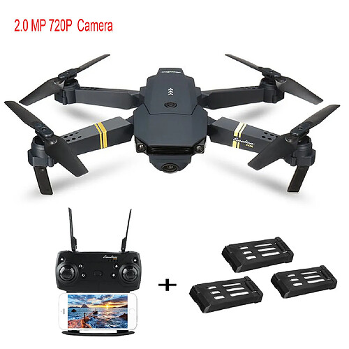 E58 2Mp W / 720P Caméra Wifi Fpv Pliable Selfie Drone Rc Quadcopter Rtf @7e Edition3